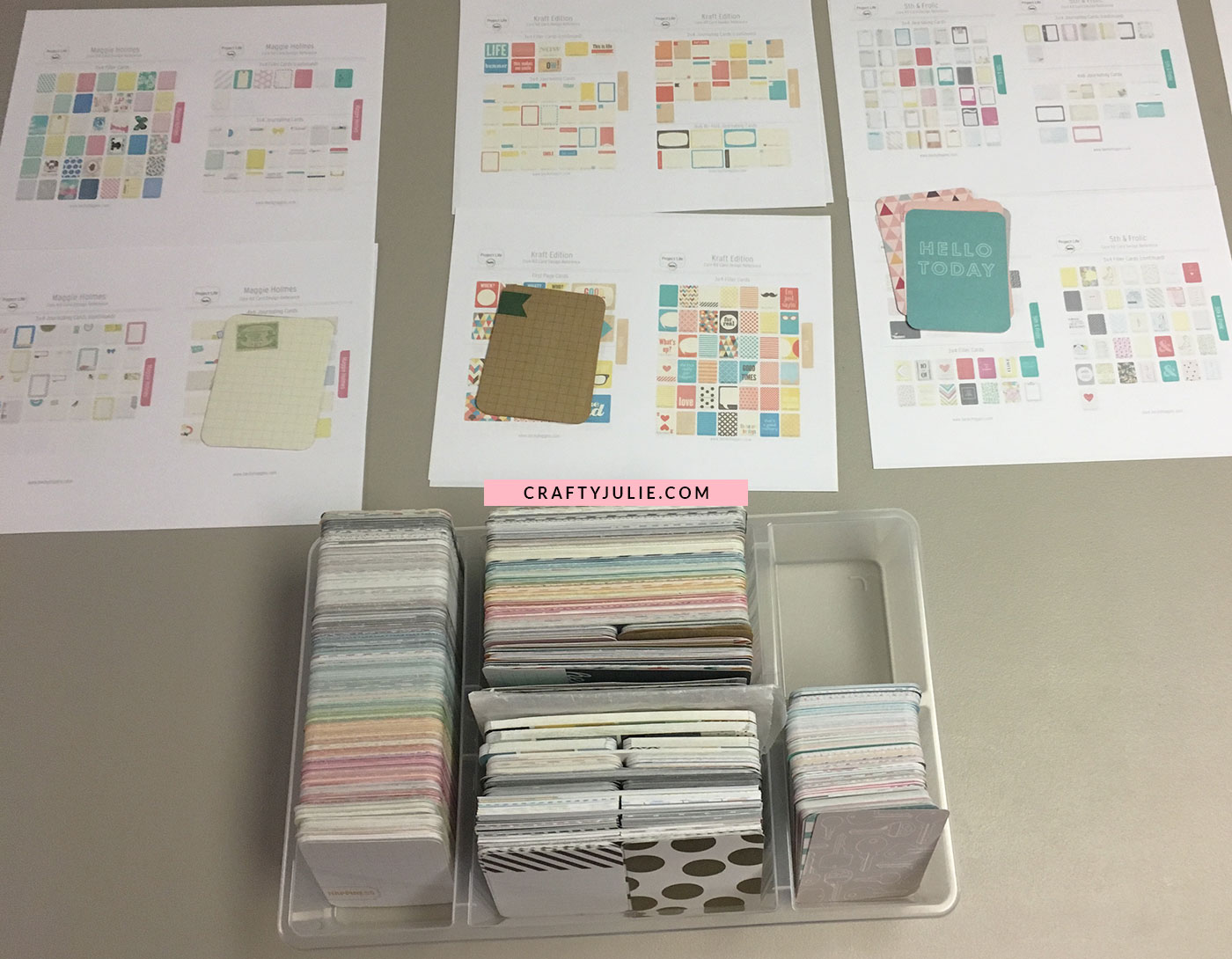 Crafty Julie | 5 Easy Steps to Organize Project Life Cards | Before Sorting Project Life Cards