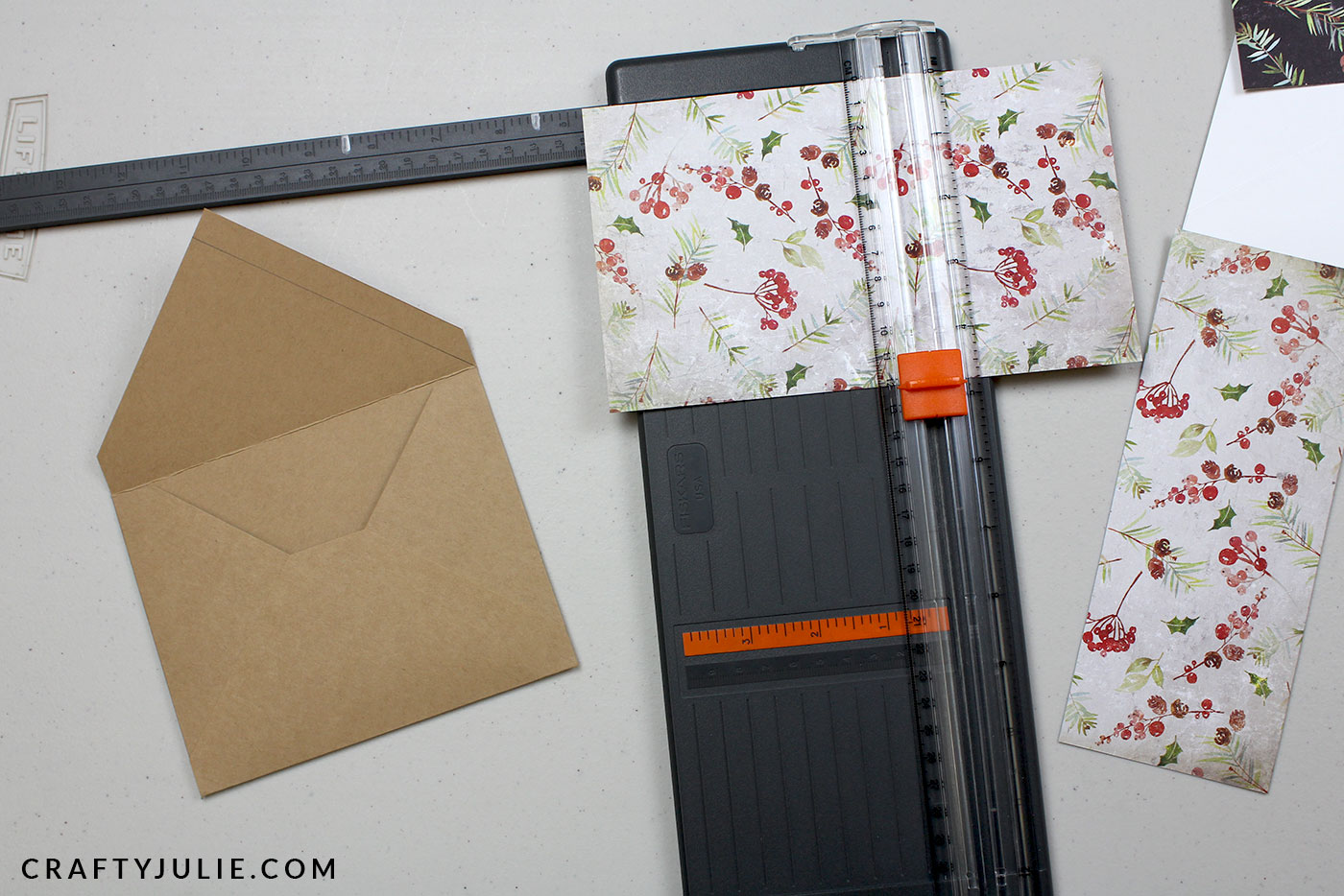 cutting design scrapbook paper for envelope liner insert